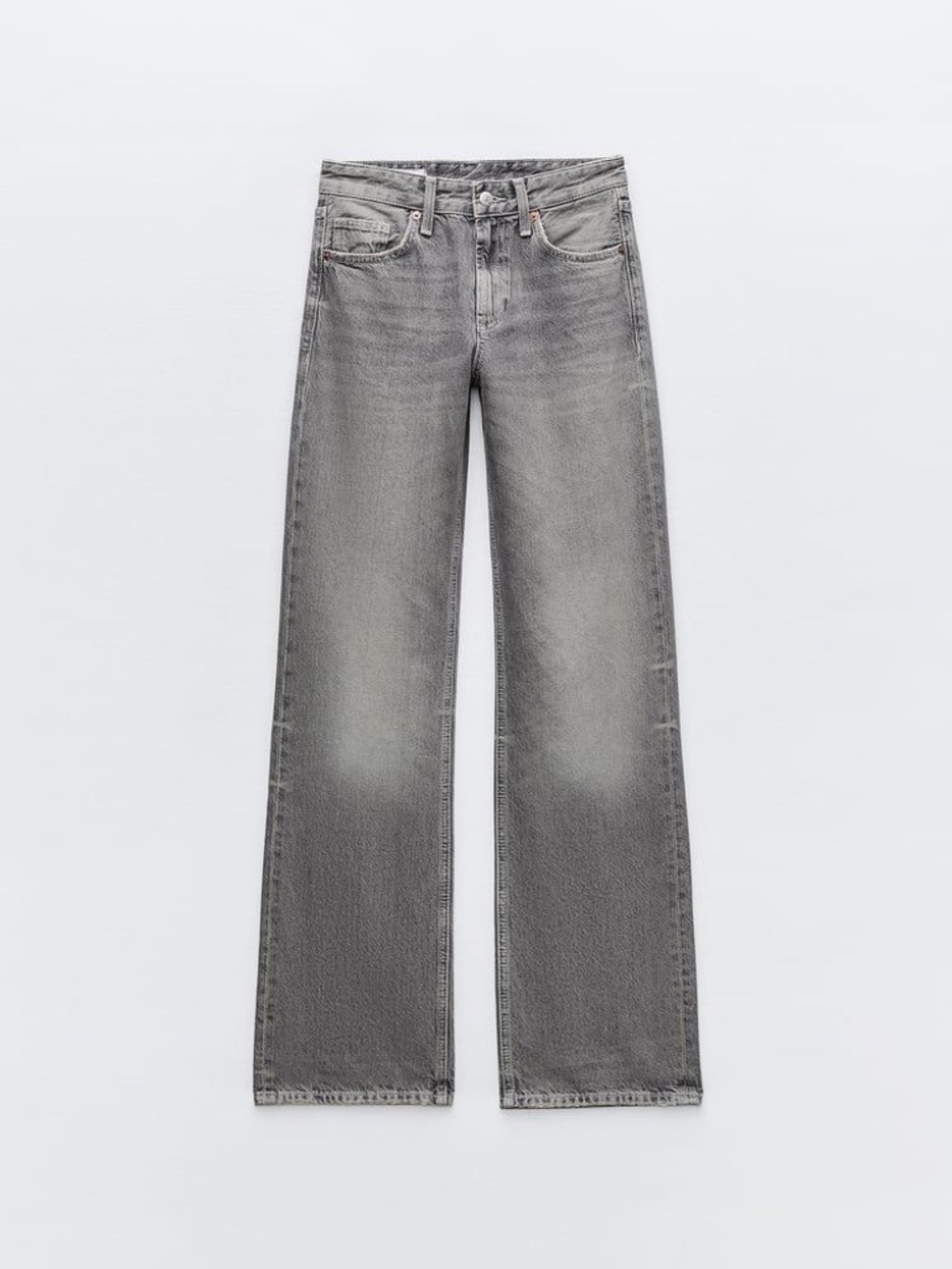 ZARA FULL LENGTH TRF MID-RISE WIDE LEG JEANS - Blue gray | Size 28